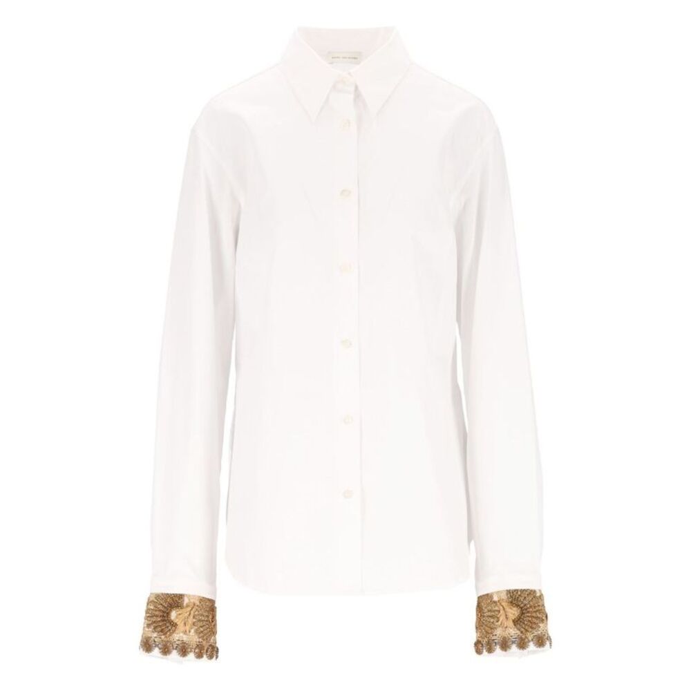 Dries Van Noten Women Embroidered Cotton Poplin Shirt